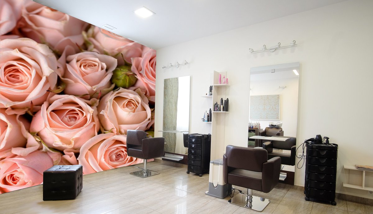 Create_A_Wall's tweet photo. It is easy to create themes and achieve the desired ambience in your #HairSalon using wall murals https://t.co/lxYnePTwMw https://t.co/xTEJBCz0EA