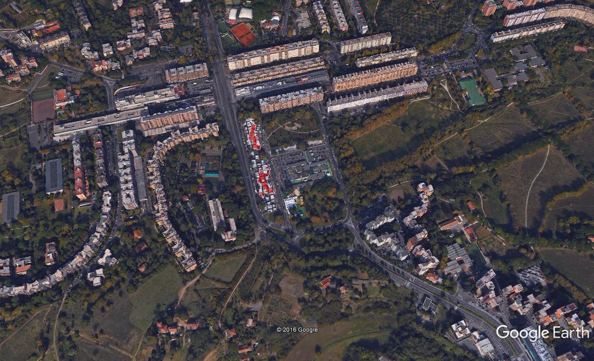 MATT__PI's tweet photo. A first result of #SoCoA @ESA project over Rome. In red some detected changes related to 2016 using #Sentinel1 &amp; #Sentinel2 data. @GEOKco https://t.co/IRPZeRfVQr