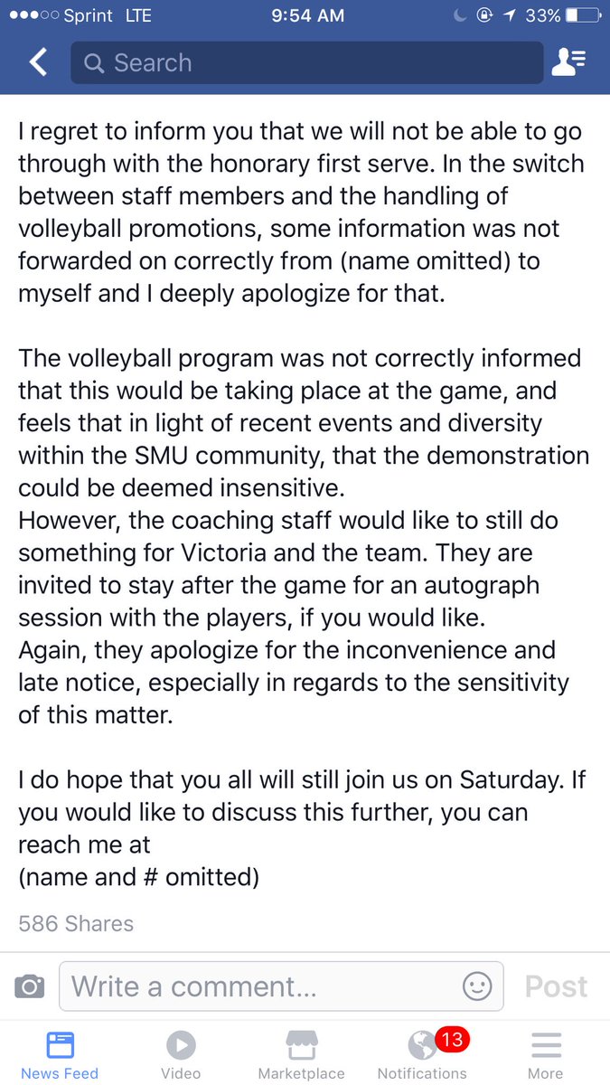 charliekirk11's tweet photo. Daughter of slain Dallas cop no longer allowed to give first serve at volleyball game due to "shocking election results"

Shame on you @SMU https://t.co/nQkSntf2RN