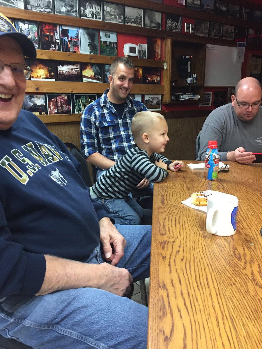 ProgressFire32's tweet image. 3 generations at the table for #coffeetime at #Progressfire, Friday mornings are great for #warstories from senior men like Mr. Mowry!