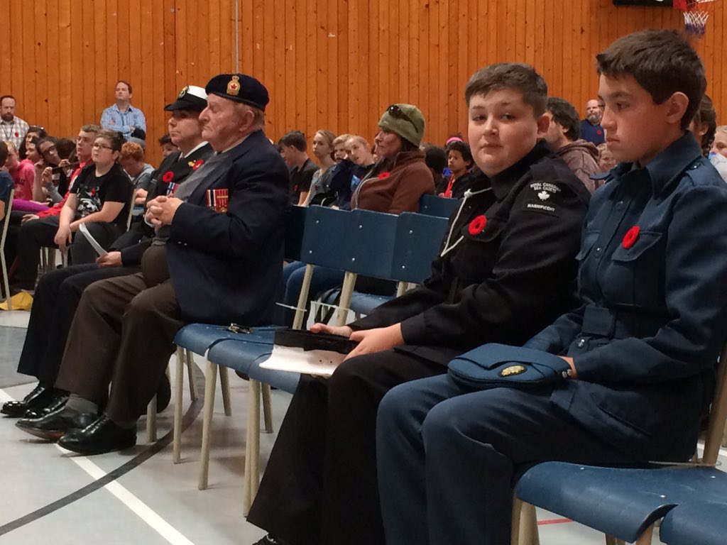 MrMillerCAL's tweet photo. Great ceremony at @CJHS_HRSB. Thanks to those who serve and have served. #HRSBRemembers https://t.co/1yyEwdlPSm