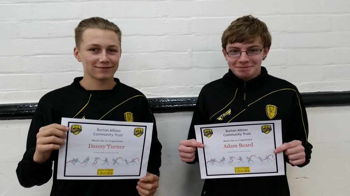 BurtonAlbionCT's tweet photo. TRAINEE'S OF THE WEEK | Danny Turner and Adam Beard are this week's winners. #BACT #Traineeship #Employability #MyFutureGoal https://t.co/ZaXSwJ9hnq