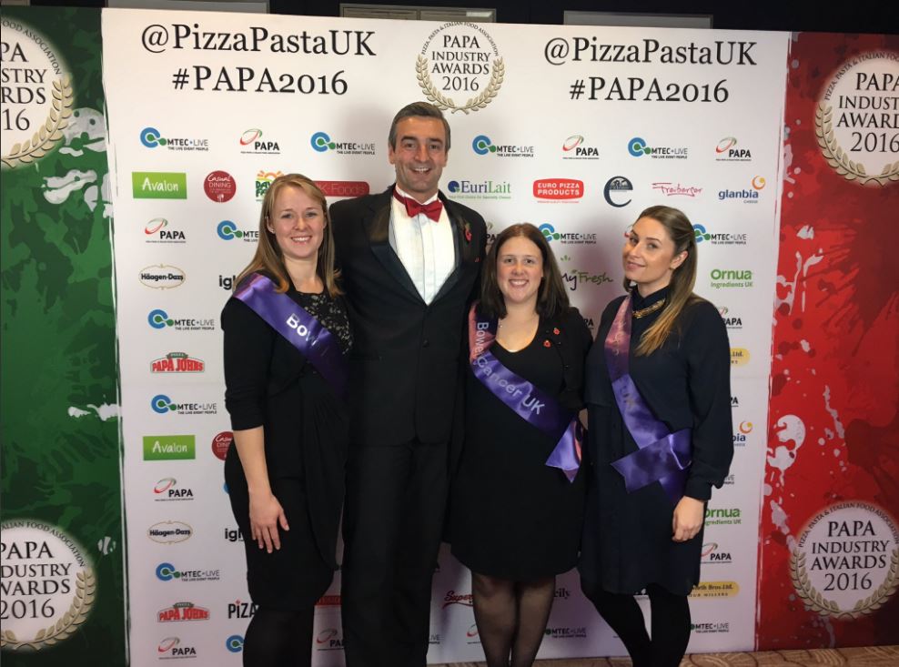 bowelcanceruk's tweet photo. Thanks so much to everyone who donated to us at last night's @PizzaPastaUK awards. We raised a fantastic £2,571 #papa2016 https://t.co/UQwsanBPV8