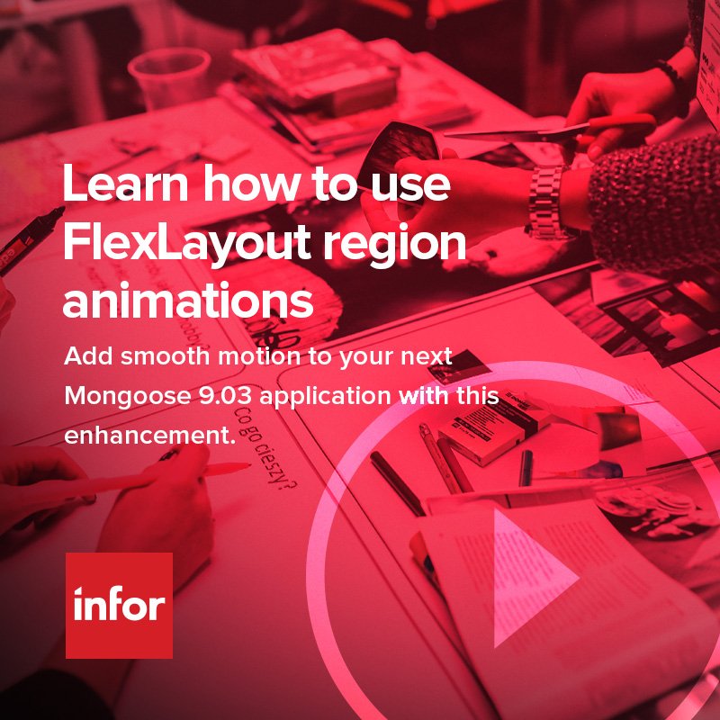 InforMongoose's tweet image. Learn how to animate flex regions in our newest video. Available now on the Mongoose Portal and YouTube!

tinyurl.com/flexregionanim…