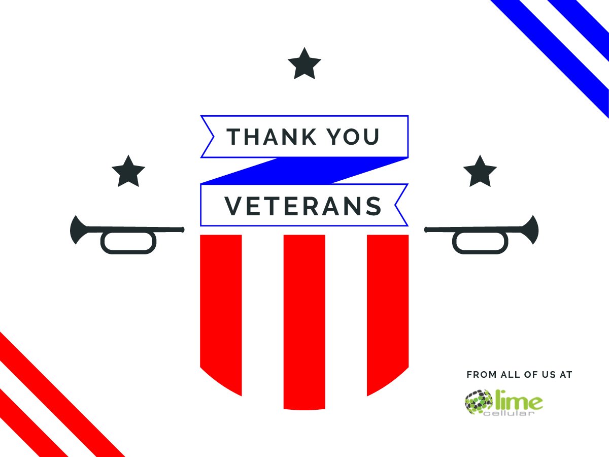 LimeCellular's tweet image. Today we honor the veterans who have fought for our country's freedom and peace. 🇺🇸 🇺🇸 🇺🇸  #VeteransDay #HonoringVets