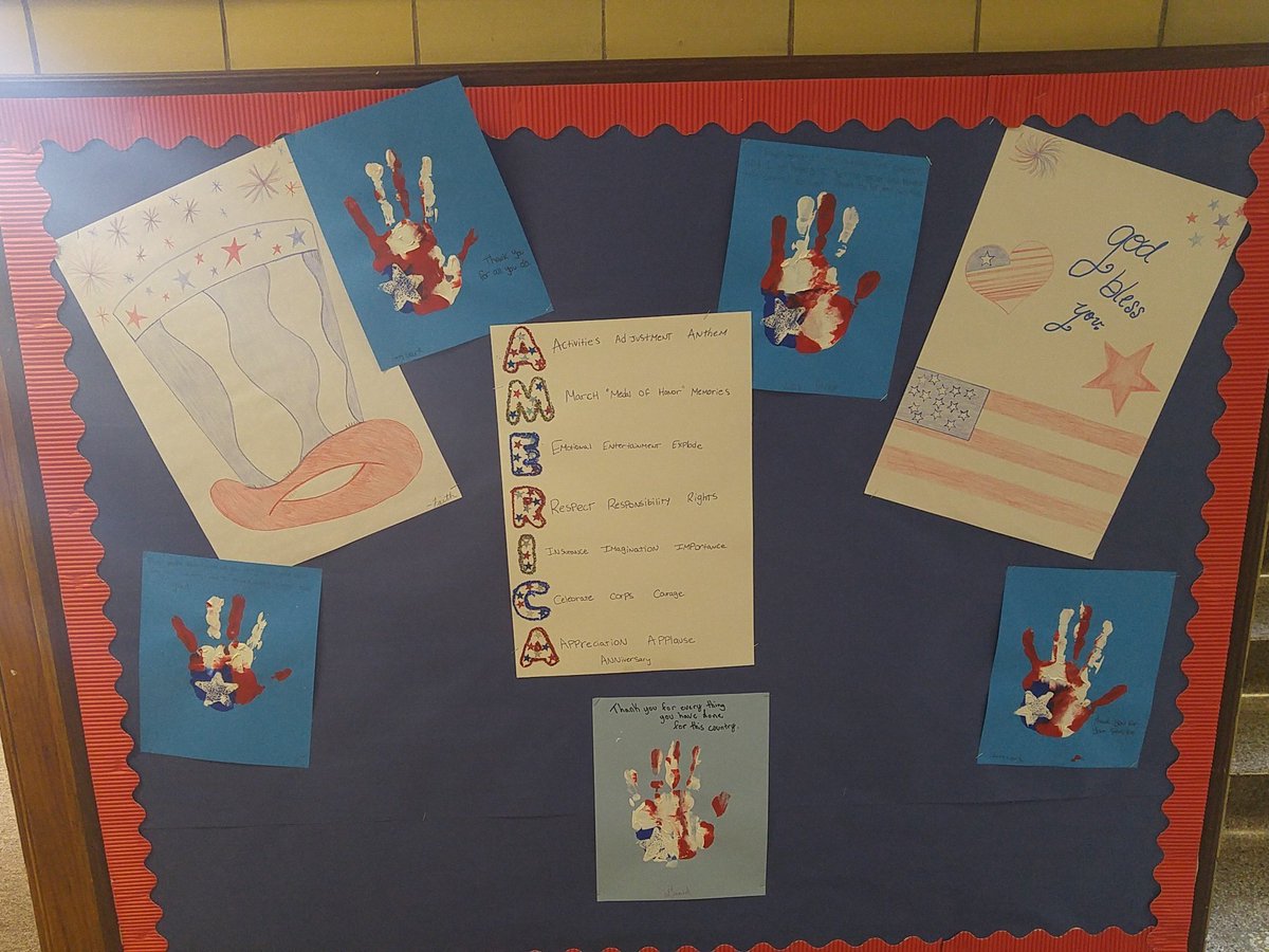 Artwork that students did in honor of Veterans Day at Greenbush's ECKA, it will be displayed at Ottawa's Armory.