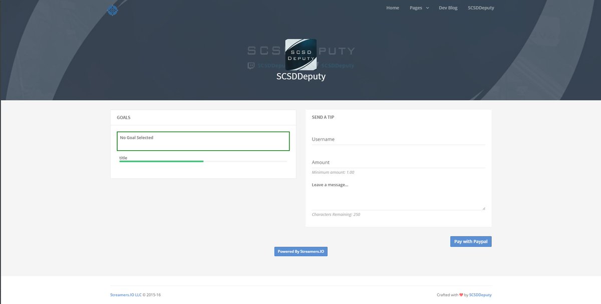 StreamersIO's tweet image. Another sneak peak of the new tip page when you have goals that are activated. #ComingSoon