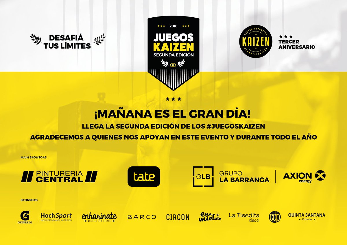 GrupoLaBarranca's tweet photo. Mañana acompañaremos a los amigos de @KaizenRioCuarto en su ser Aniversario y los #JuegosKaizen!! Felicitaciones!!! https://t.co/c9mqIa2GEL