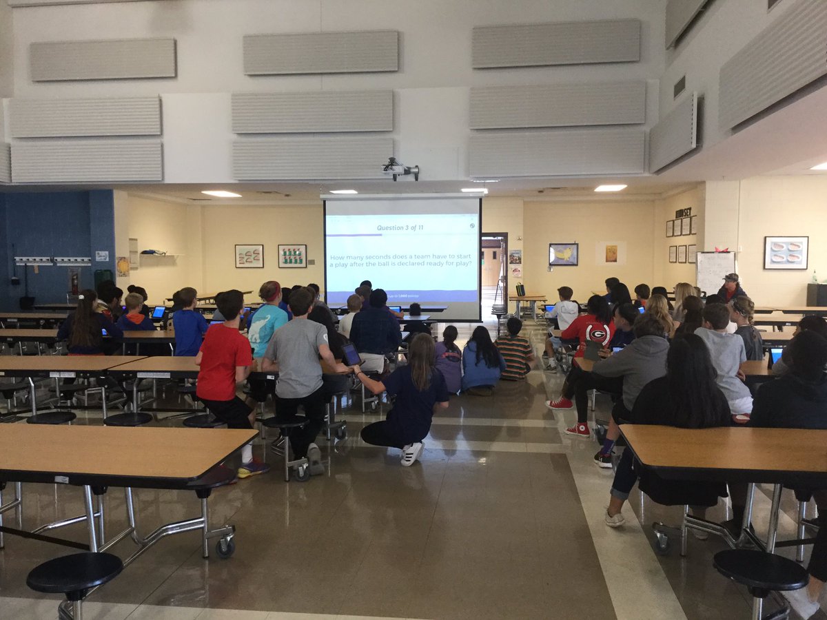 Getting the students excited about our flag-football unit with the Football Frenzy Kahoot <a href="/AMMSLions/">Autrey Mill Middle</a> <a href="/AMMSPE/">PE Coaches</a>