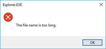 bogdancaraman's tweet image. #Windows10 Error: &quot;Explore.EXE - The file name is too long&quot; when I try to copy large files with long names, so I used #TotalCommander