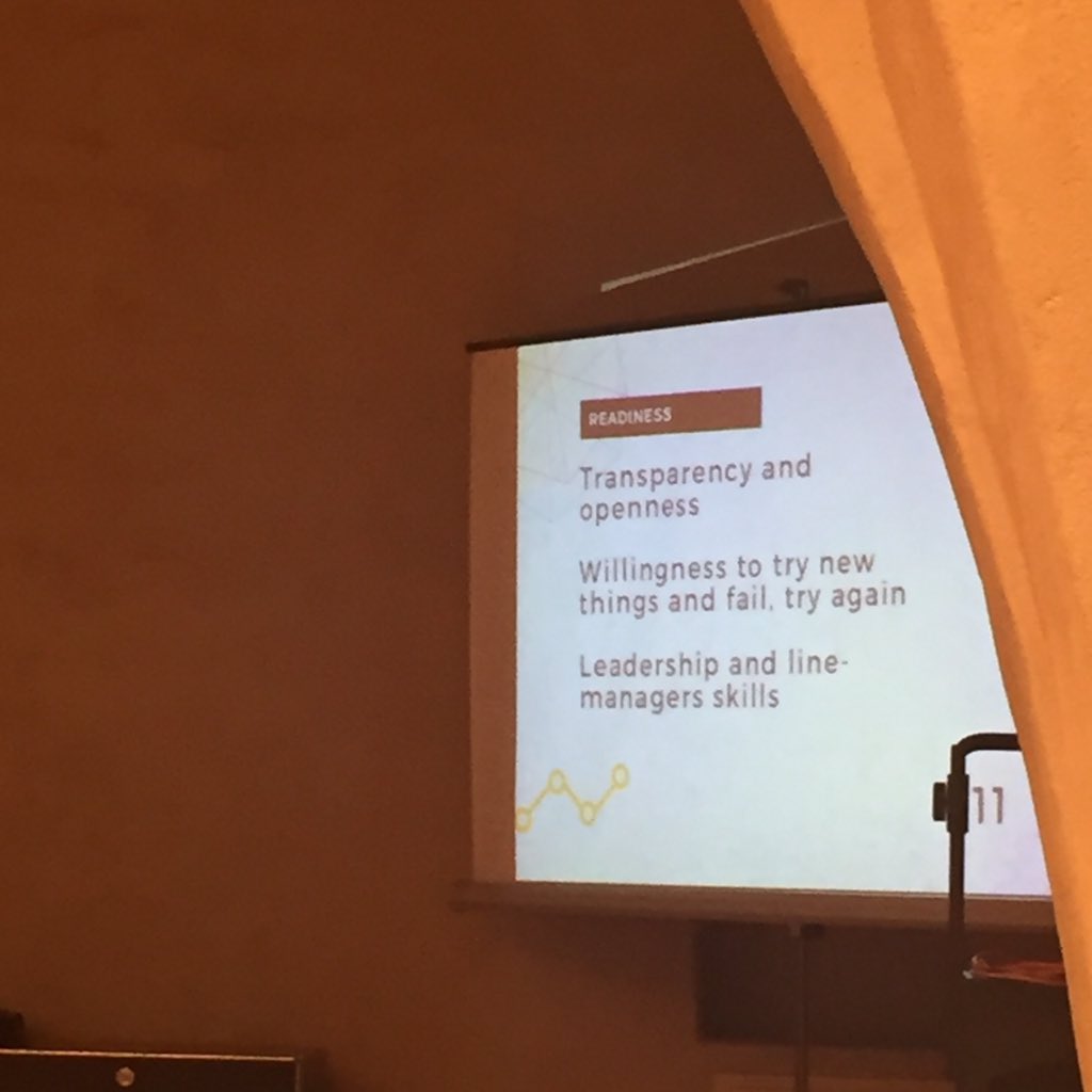 MargheRoi's tweet photo. "How do we now that a worker is ready for participating the new #digital #workplaces?" #rediness requires #transparency #GTL2016 https://t.co/QDNS3B4gCT