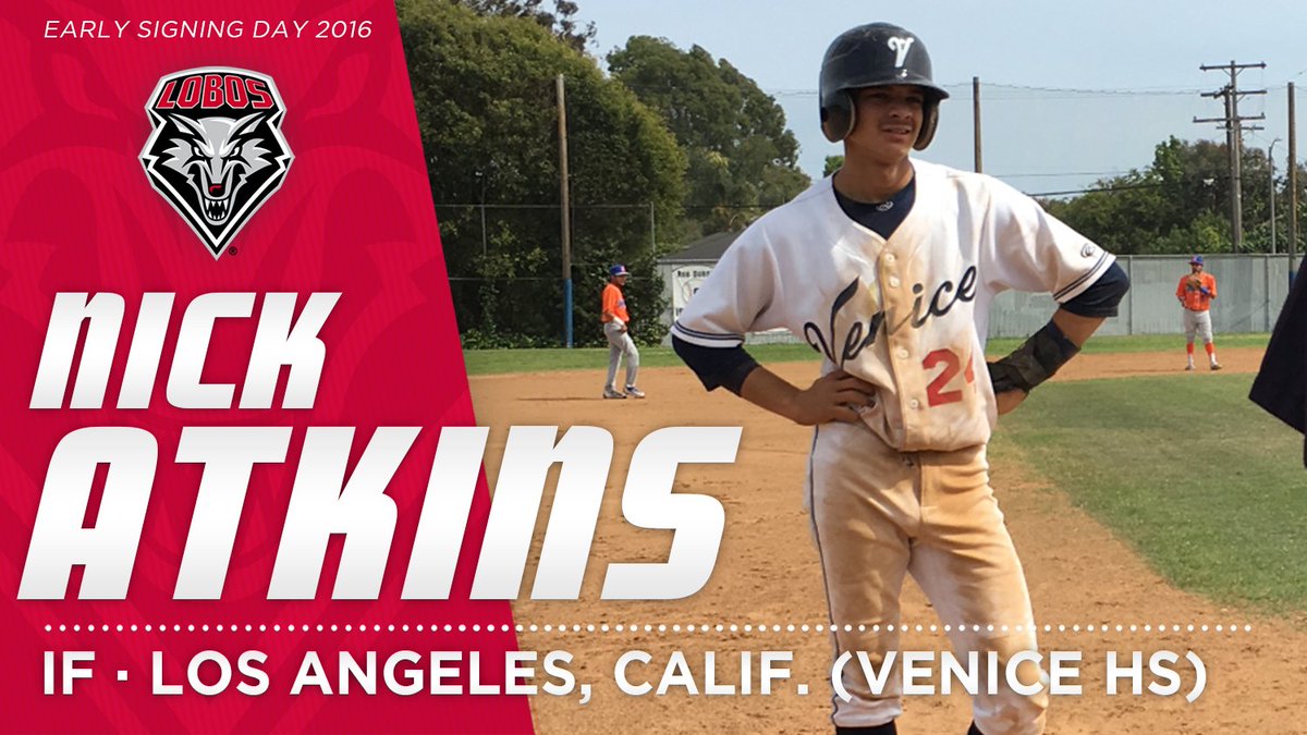 UNMLoboBaseball's tweet image. We're excited to announce the signing of infielder Nick Atkins of Los Angeles, Calif. Welcome to Lobo Nation! #GoLobos