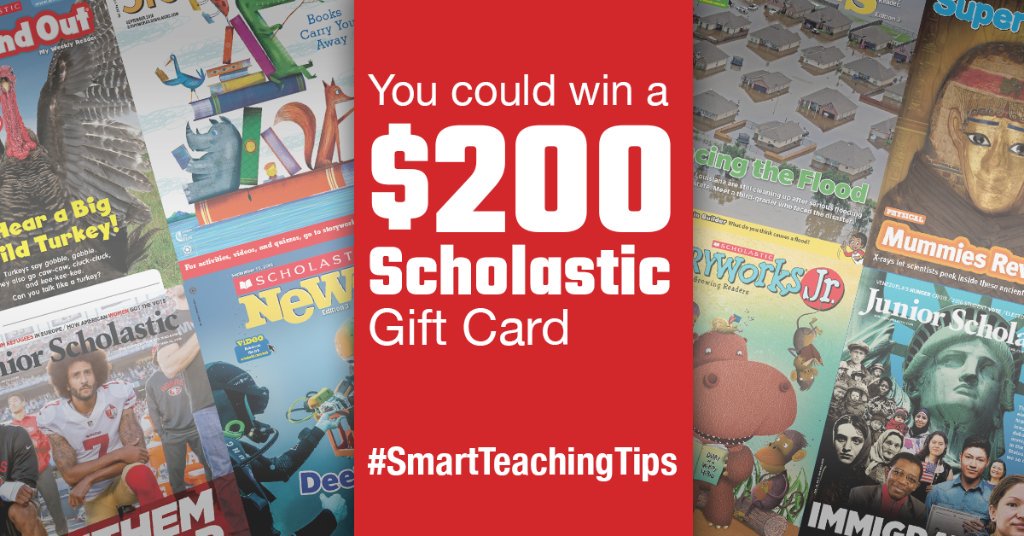Scholastic's tweet photo. Ends today! Show us how you creatively use Scholastic magazines in your classroom in our #SmartTeachingTips giveaway https://t.co/jS2aAhA8cK https://t.co/tnV841feV1