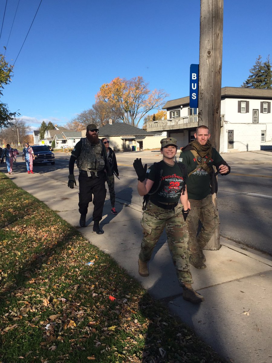 PixelHangers's tweet photo. A great start to the 4th annual 22 mile ruck march. #22ruck @4thHOOAHwi https://t.co/J6VlF3ma4x