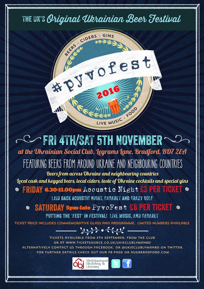 KrylatiBradford's tweet photo. Tonight is the night! We are dancing at #PyvoFest2016 at @UkieClubLymanBD - tickets are available on the door! See you tonight https://t.co/tuMEEetOvS