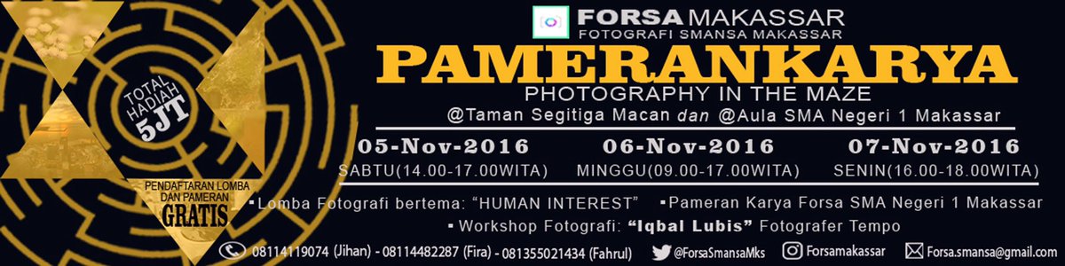 📷 FORSA SMANSA PROUDLY PRESENT 📷
Pameran Karya Fotografi Smansa 
Hello Photography Holic!!