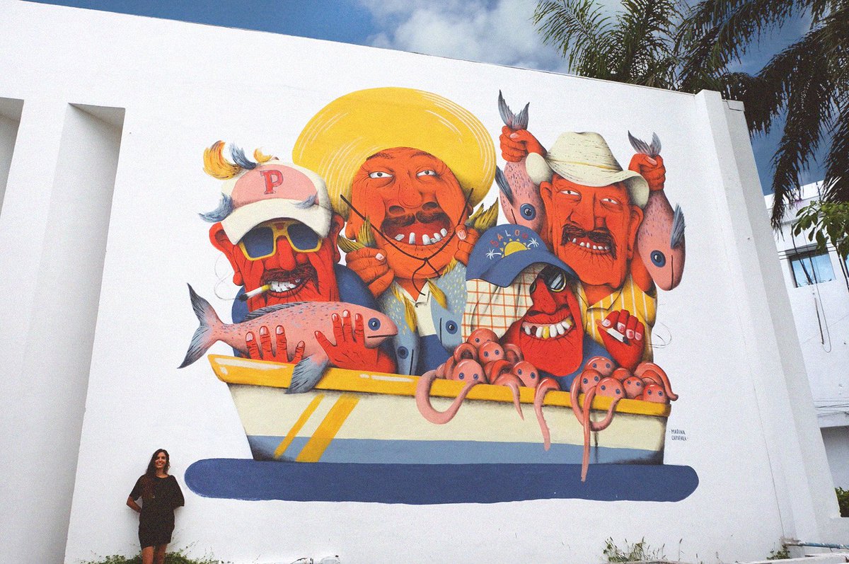 #mural painted at ciudad del carmen, mexico! 
#streetart #illustration #art