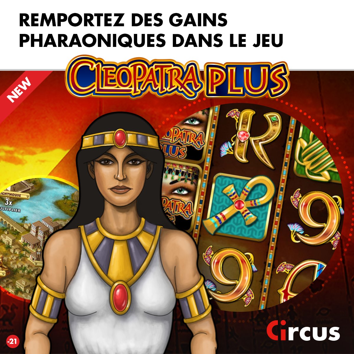 Partez pour un voyage pour l'Egypte ancienne avec notre nouvelle machine à sous Cleopatra Plus ! #casino goo.gl/eXzCJl