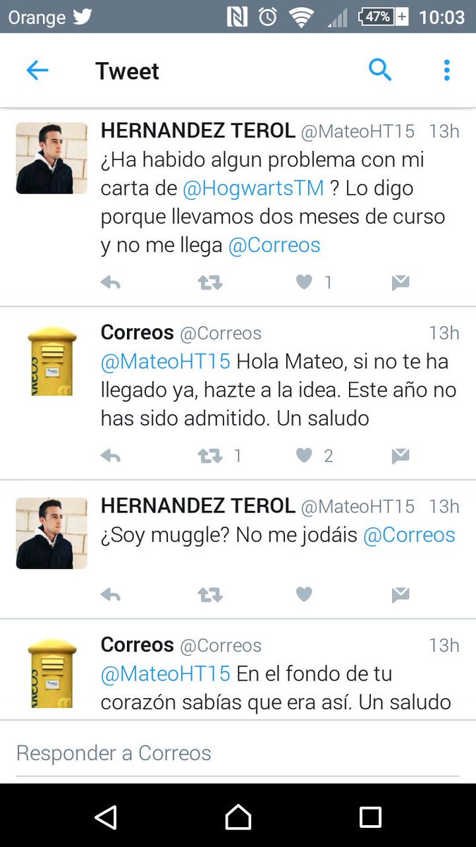 LadyAnnie96's tweet photo. Creo que es de lo mejor que he leído hoy. Correos destrozando corazones de muggles https://t.co/dN3DrSk3B1