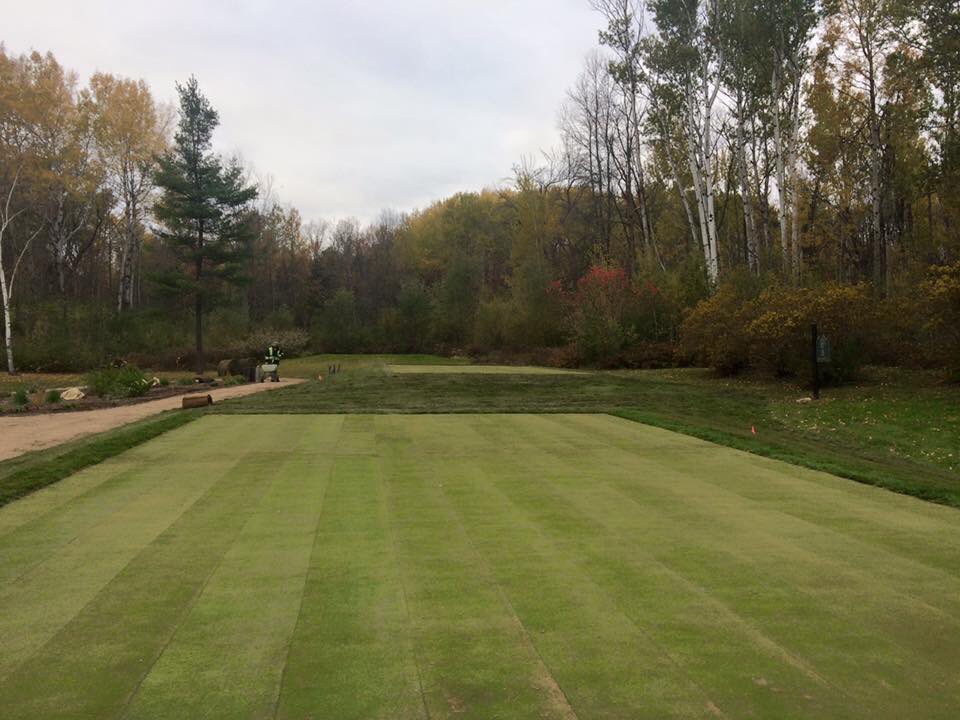 MVTurf's tweet photo. Bent and Blue sod installed at the beautiful @RoyalOttawaGC! #mvt #fallsod #teedeck https://t.co/aeS2Ue3S6P