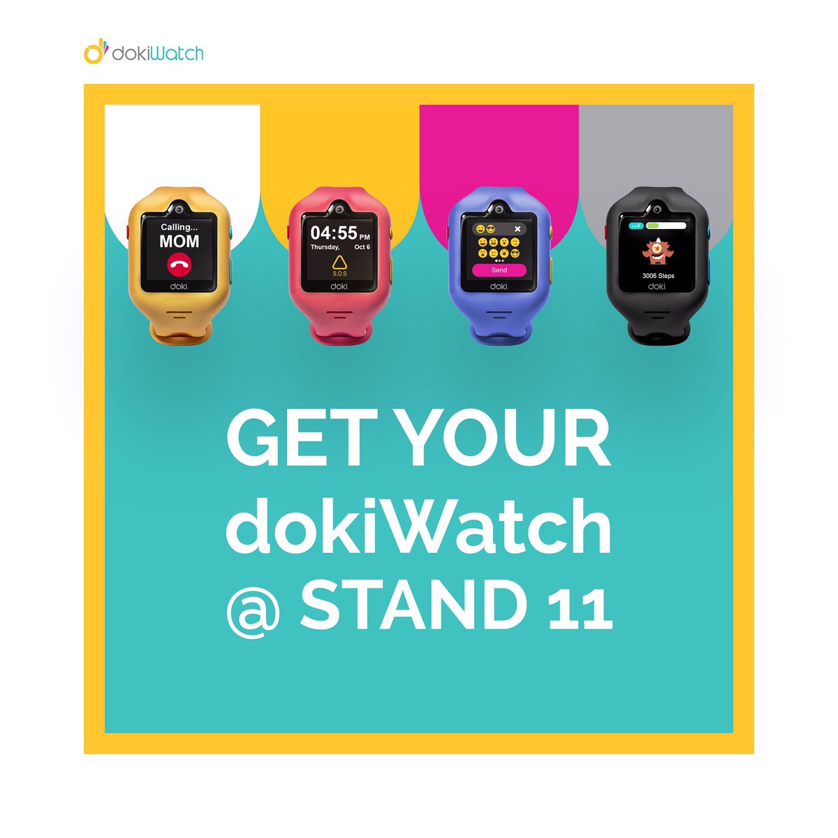 QuantifiSA's tweet photo. The day has finally arrived! We are at #workingmothersexpo &amp;ready to get you set-up with the #dokiWatch. #Video #voice #classmode #SOS https://t.co/jaR1DaUljS