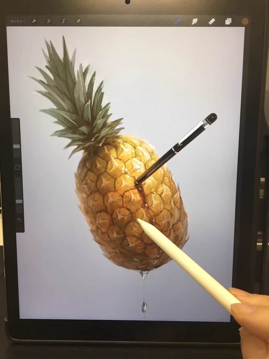 アップルペンで描いたペンパイナップルが上手すぎて、ビビるｗｗｗ