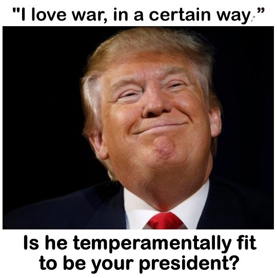 LoganConwayBks's tweet image. Trump loves war. #NeverTrump #DumpTrumpism #BlackVotesMatter