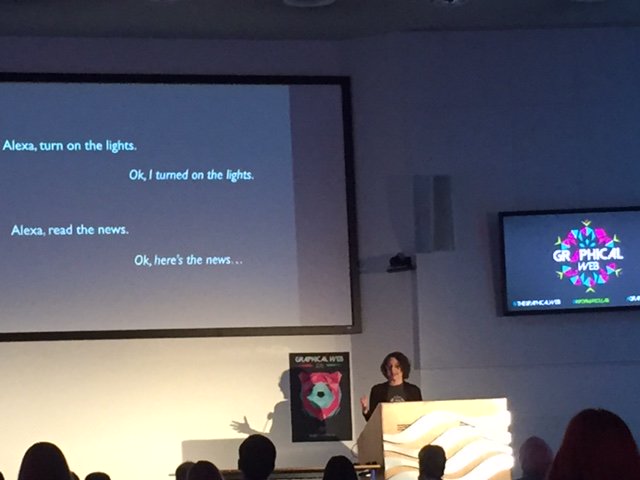 TheGraphicalWeb's tweet image. .@RachelPrudden from the @informatics_lab now talking #machinelearning using the @amazonecho! #alexa #echo #graphicalweb16