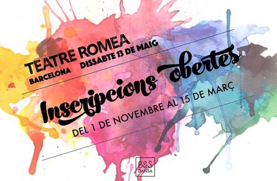 bsdansa's tweet image. No us oblideu q ja estem en marxa amb la #5aedicio! Comencem a tenir ja els primers inscrits🙌🏼😁
Tota la info a bsdansa.com!