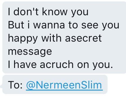 secretmessagee1's tweet photo. @NermeenSlim you have a secret message 🌸💜 https://t.co/kDBnoIRbej