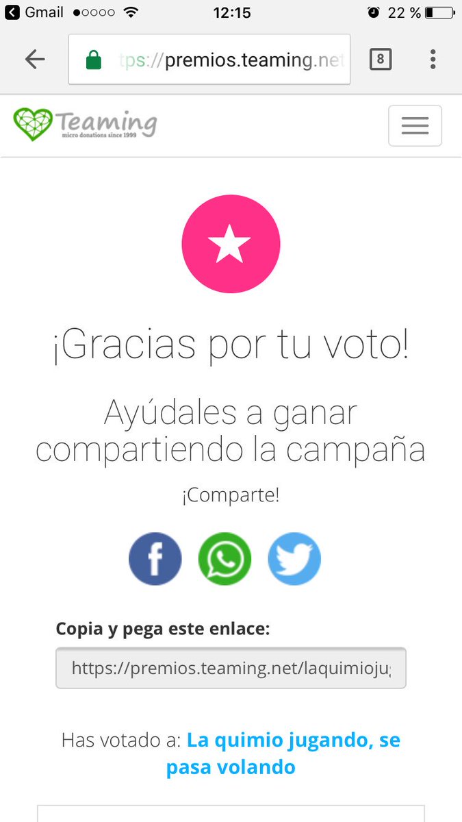 Sergio Ortiz (@sergioortiz6) on Twitter photo Es un placer dar mi voto para estos pequeños superhéroes <a href="/juegaterapia/">Fundación Juegaterapia</a>
Deja tu voto 😉premios.teaming.net/laquimiojugand… #LaQuimioJugandoSePasaVolando Es un placer dar mi voto para estos pequeños superhéroes <a href="/juegaterapia/">Fundación Juegaterapia</a>
Deja tu voto 😉premios.teaming.net/laquimiojugand… #LaQuimioJugandoSePasaVolando