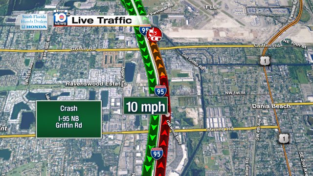Crash on I-95 NB at Griffin Rd #traffic https://t.co/rxFUhzz05O
