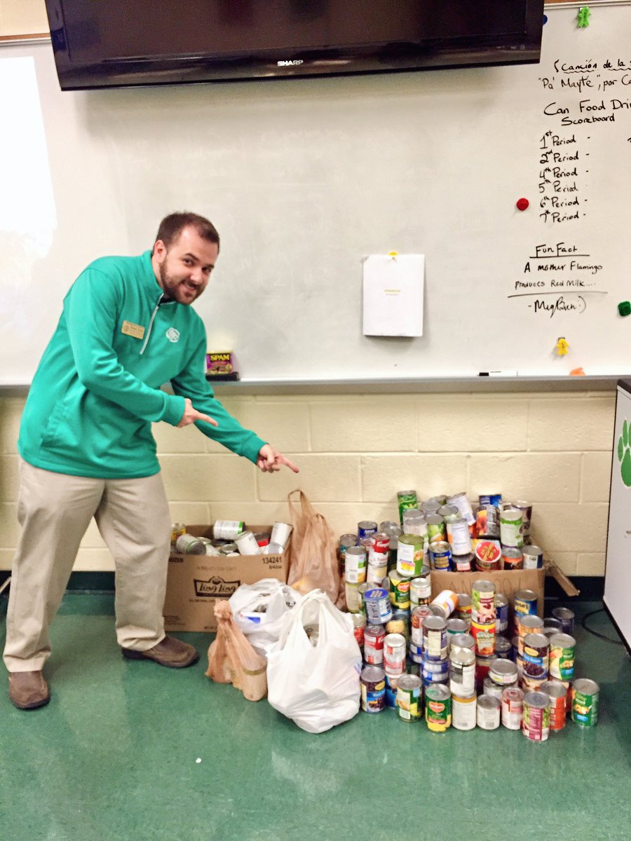 Shout out to Mr. Varini's Spanish classes for being 150+ cans for the food drive!!!!
