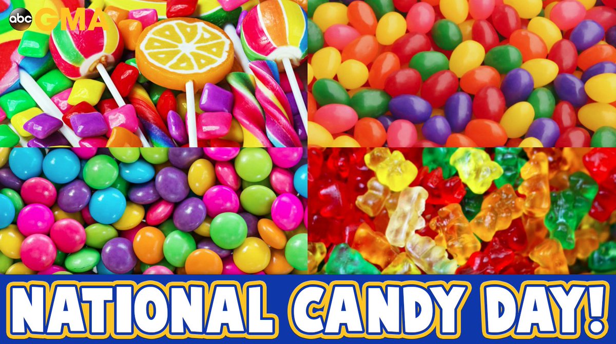 GMA's tweet photo. Happy #NationalCandyDay! 🍭 🍬 🍫 https://t.co/PWJEFwrDBH