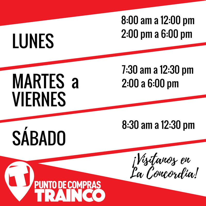 GrupoTrainco's tweet photo. ¡Toma nota de nuestros horarios! Te esperamos en el Punto De Compras #Trainco de Lunes a Sábado. #SanCristóbal #Táchira https://t.co/ulYIONr2qz
