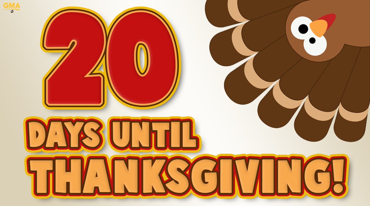 20 days until Thanksgiving! 🦃
