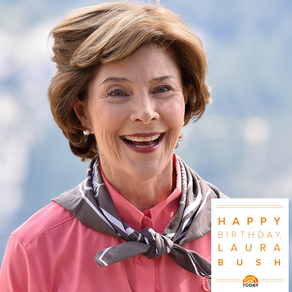 TODAYshow's tweet photo. Happy 70th birthday to the lovely @laurawbush! https://t.co/gY7uWJHAwc