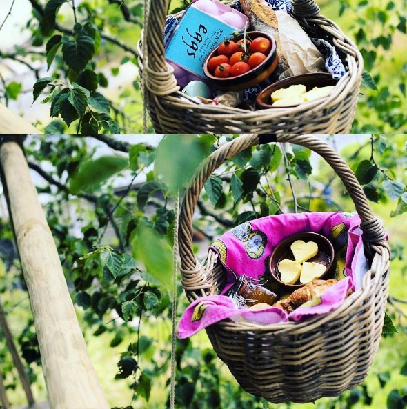 TheGlampingShow's tweet photo. You can winch your breakfast up to your treehouse at @horsecombefarm 😋 
What extra packages do YOU offer to your guests? #glampingbusiness https://t.co/mwqVibsviM