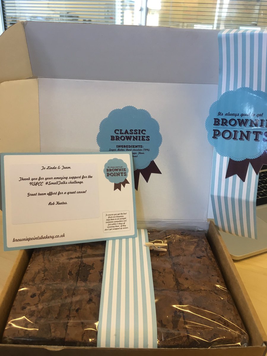 lindasfjones's tweet image. That was a lovely surprise from Rob Keates @O2 thanking our team on #o2smalltalks -didn't realise you can get #browniepoints in the post 😋
