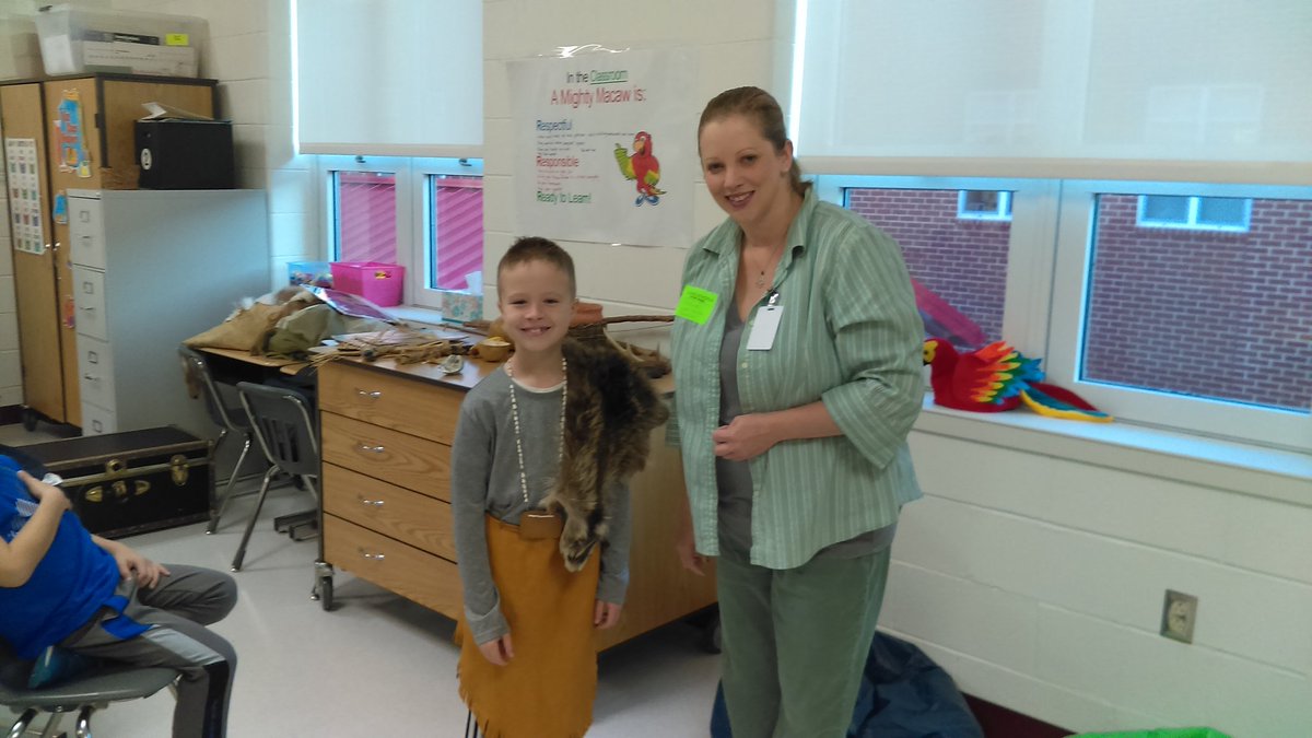 2ND graders learning about the Native Americans from our Jamestown visitor.  <a href="/MadisonsTrust16/">Madison's Trust E.S.</a> <a href="/luoma_joanne/">Joanne Luoma</a>