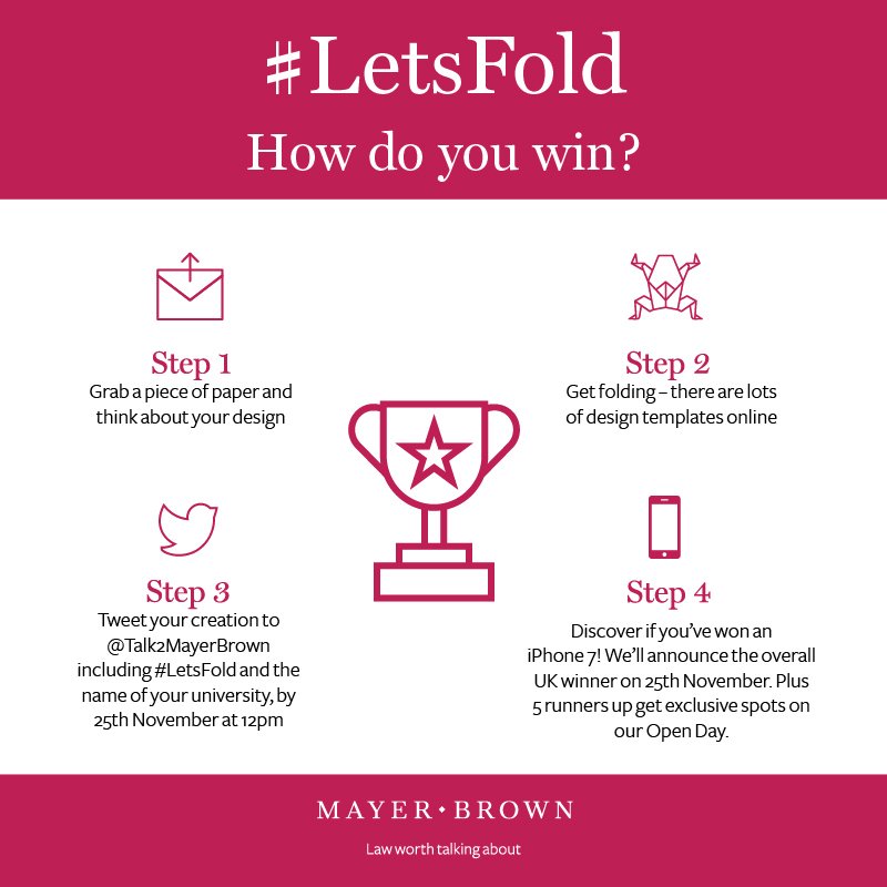 targetjobsUK's tweet photo. Fancy winning an iPhone 7? Take part in the #LetsFold origami competition judged by @talk2mayerbrown! Follow these simple instructions... https://t.co/Wz7cMR8XdY