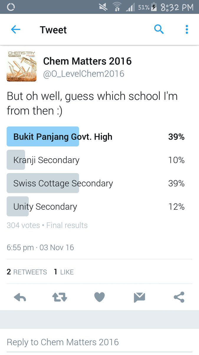 O_LevelChem2016's tweet photo. Answer is *drumrollllllllllllll* Kranji Sec 😂😂😂
Me and @olevelphy2016 are the same person actually. Or are we? DUN DUN DUNNNNNN https://t.co/Nuww5v6mYR