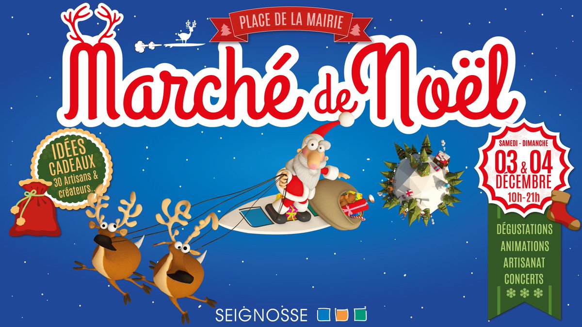 #Seignosse #Marché de #Noel, les 3 &amp; 4 décembre 2016. 30 créateurs, foding, shopping, concerts, balades en calèche, manège...Save the date !