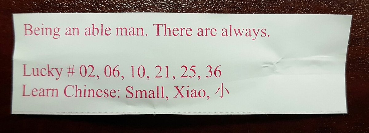 DigmanEva's tweet image. This fortune completely sums up my day...