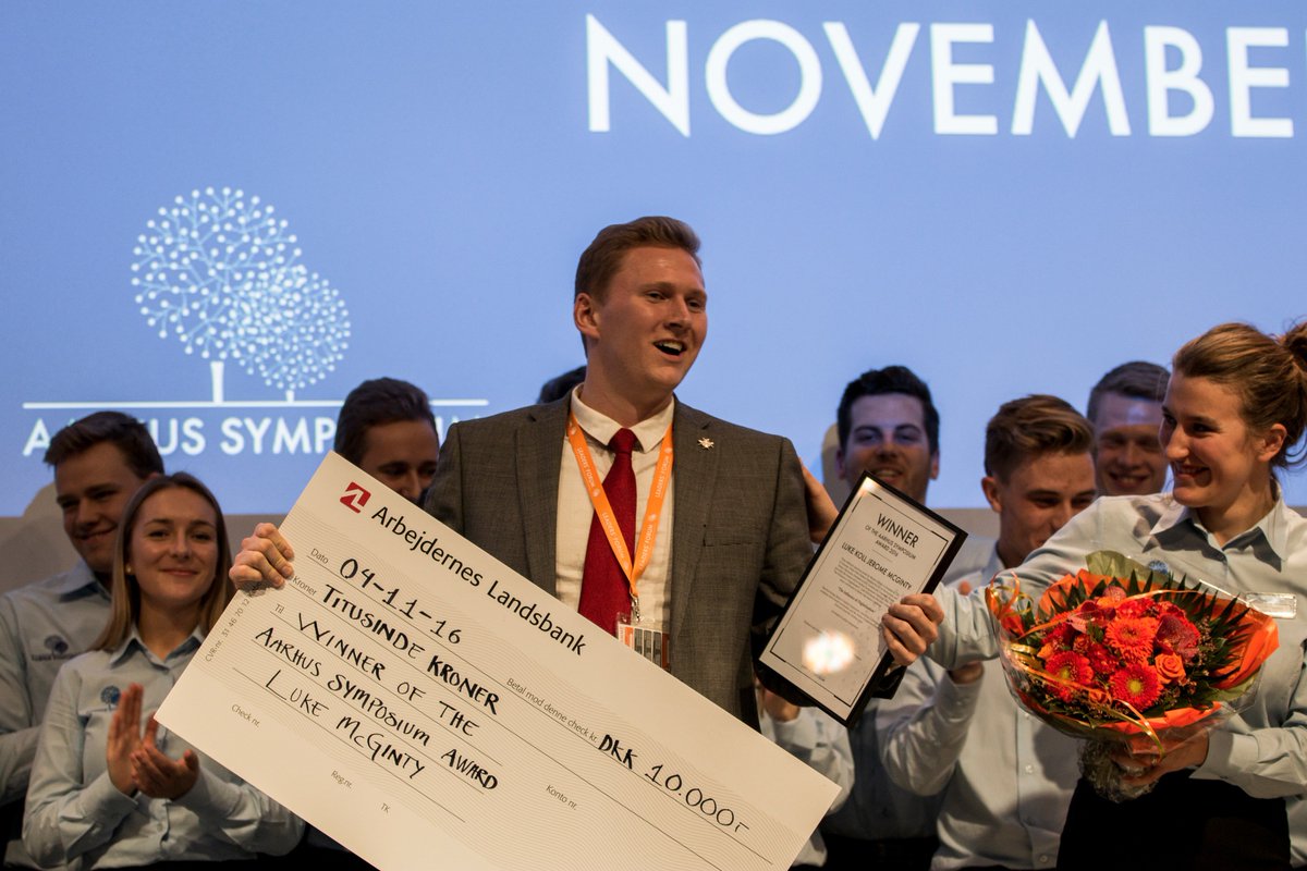 AarhusSymposium's tweet photo. Congratulations to Luke Koll Jerome McGinty, the winner of the Aarhus Symposium Award 2016! https://t.co/eviAfnq7zn