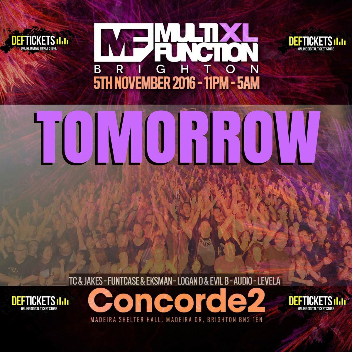 MultiFunctionHQ's tweet photo. Tomorrow night MFXL @ Concorde2, Brighton
Huge line up 🙌
Tickets: https://t.co/NzvdEMU9Rf https://t.co/7MbWgAfBDf