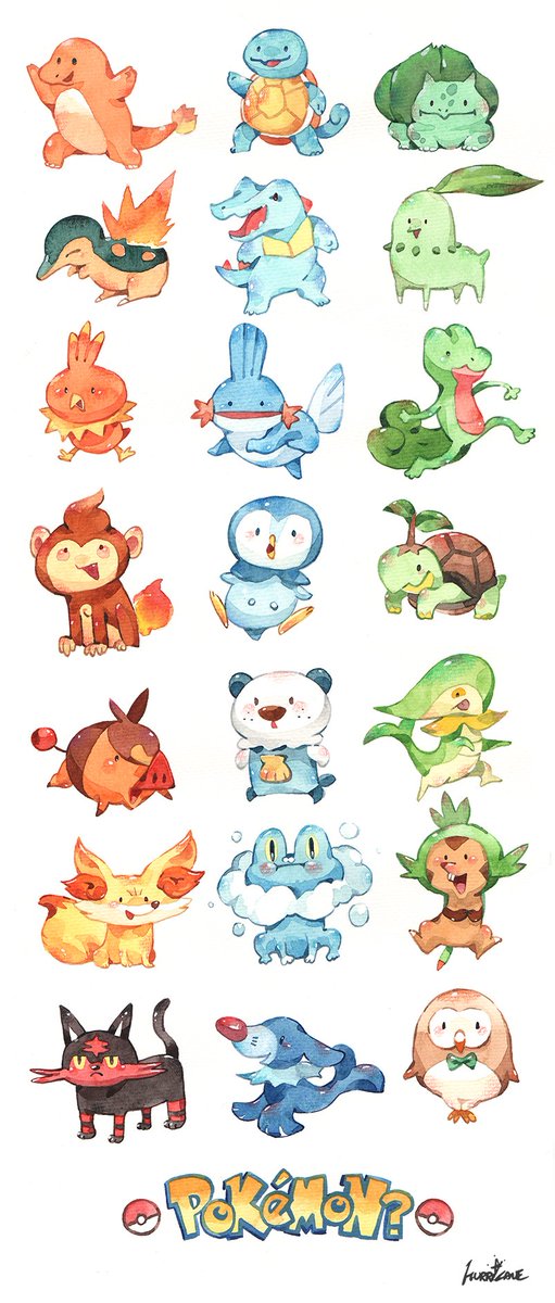 何も見ずに描いたポケモンたちwww
-

(元図デザインの配色を參考にしてます) 