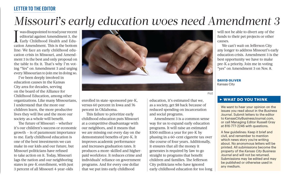 #KC biz leader David Oliver says we can't wait on Jeff City to solve our early childhood crisis #YesOn3forKids #NowOrNever #ShareTheTruth