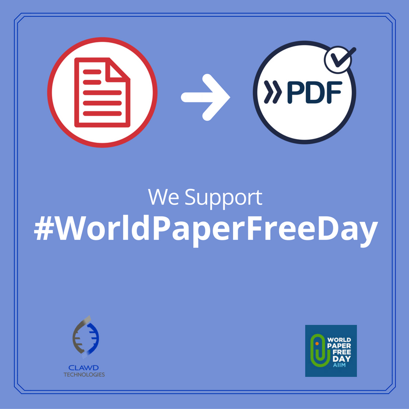 ClawdTech's tweet photo. Happy World Paper Free Day! #WPFD #Paperless #GoGreen #ClawdTech  @WorldPaperFree @AIIMIntl https://t.co/AW3grdDjWm