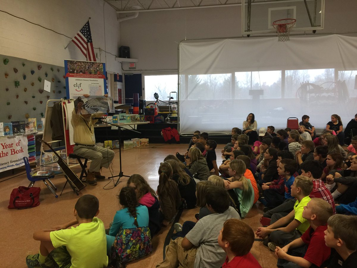 WESBlueDevils's tweet photo. Wonderful @cliforg presentation with #JimArnosky celebrating $1000 of new #books #WESBlueDevils #vtedu #WESreads https://t.co/cmfDkCSXYw